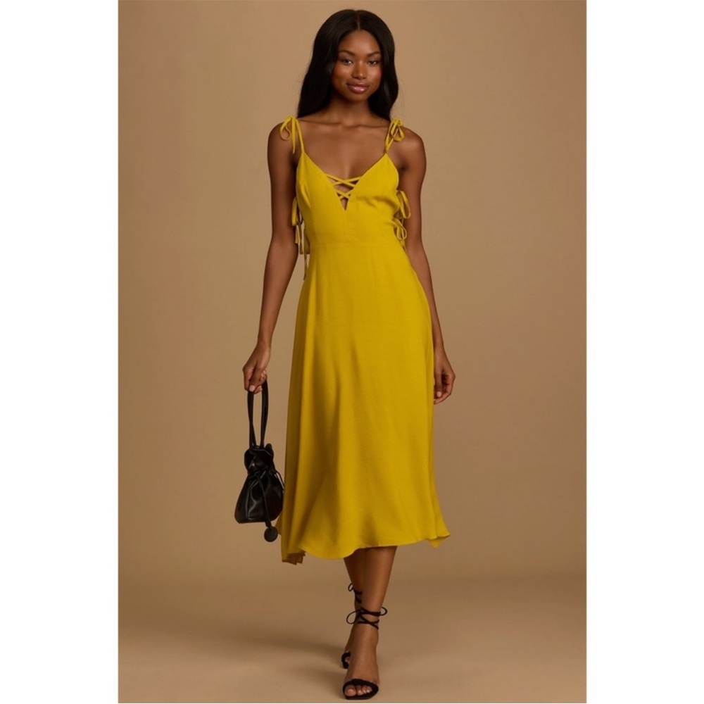 LULUS FLATTER YOURSELF MIDI DRESS